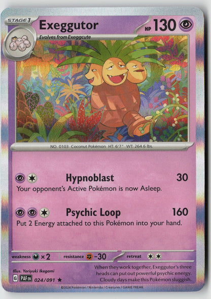Exeggutor 024/091 SV: Paldean Fates Rare Holo NM Yoriyuki Ikegami