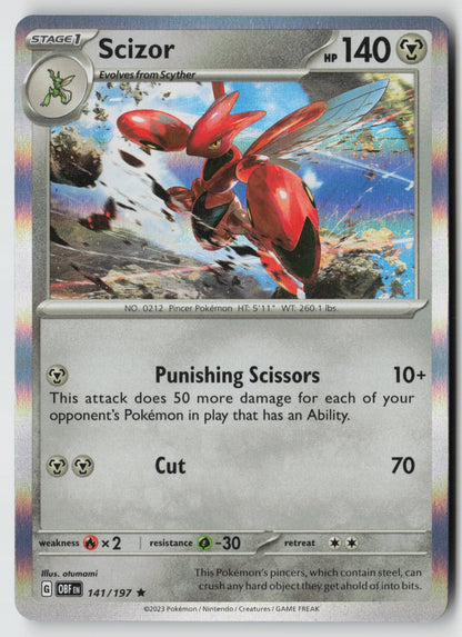 Scizor 141/197 SV03: Obsidian Flames Rare Holo NM otumami