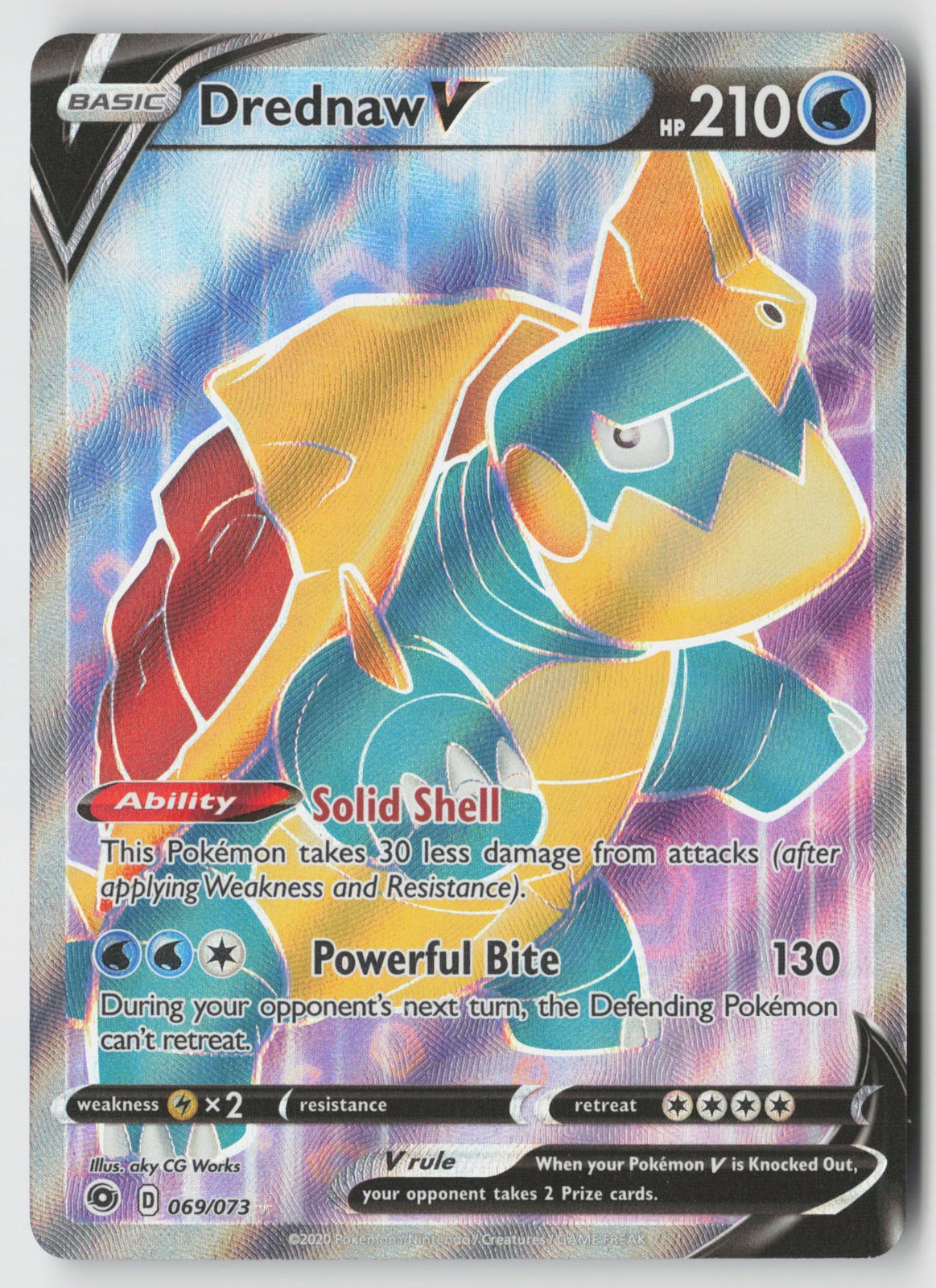 Drednaw V (Full Art) 69/73 Champion's Path Ultra Rare Holo NM aky CG Works