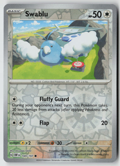 Swablu 169/197 SV03: Obsidian Flames Common Reverse Holo NM Oswaldo KATO