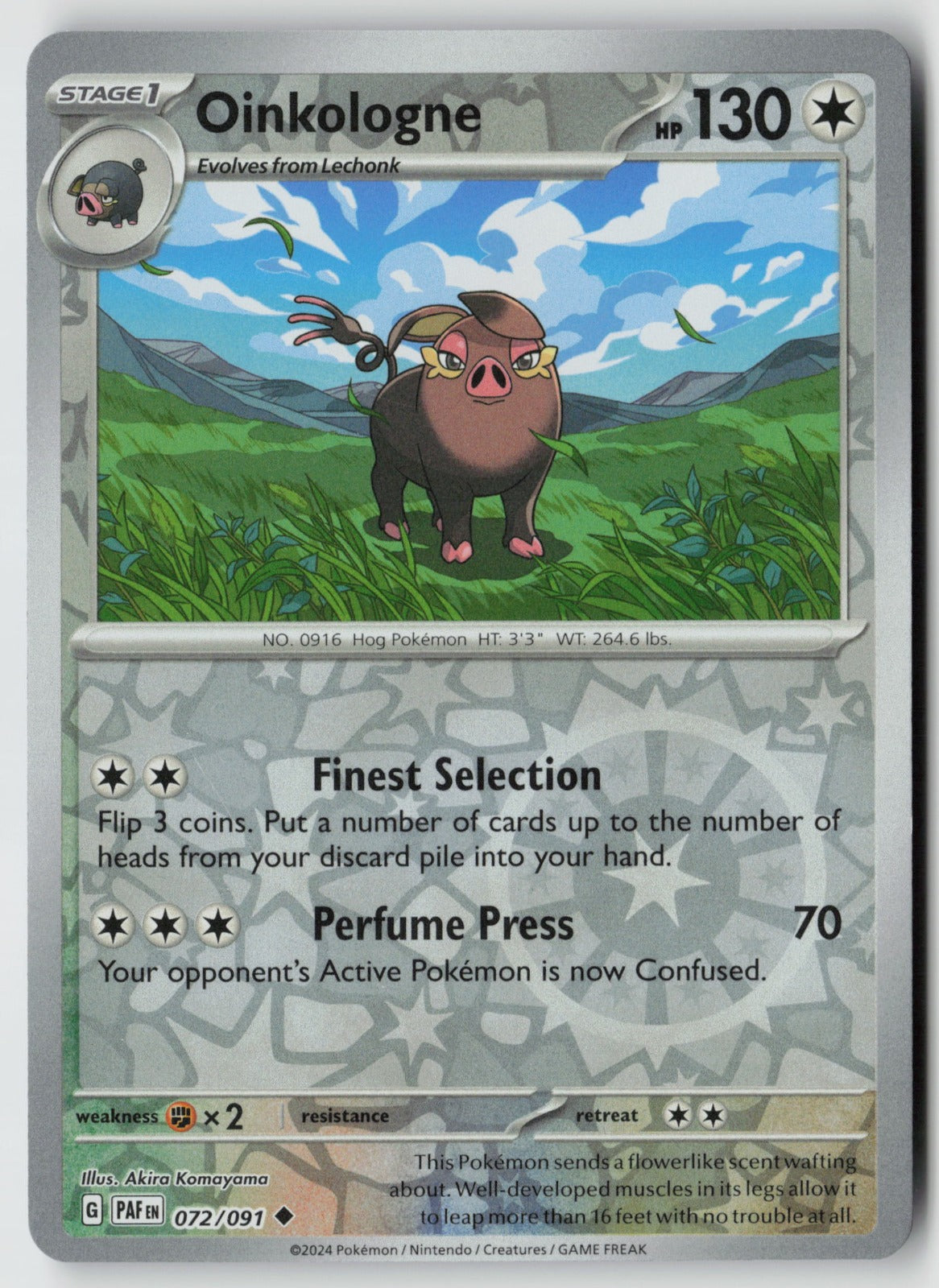 Oinkologne 072/091 SV: Paldean Fates Uncommon Reverse Holo NM Akira Komayama