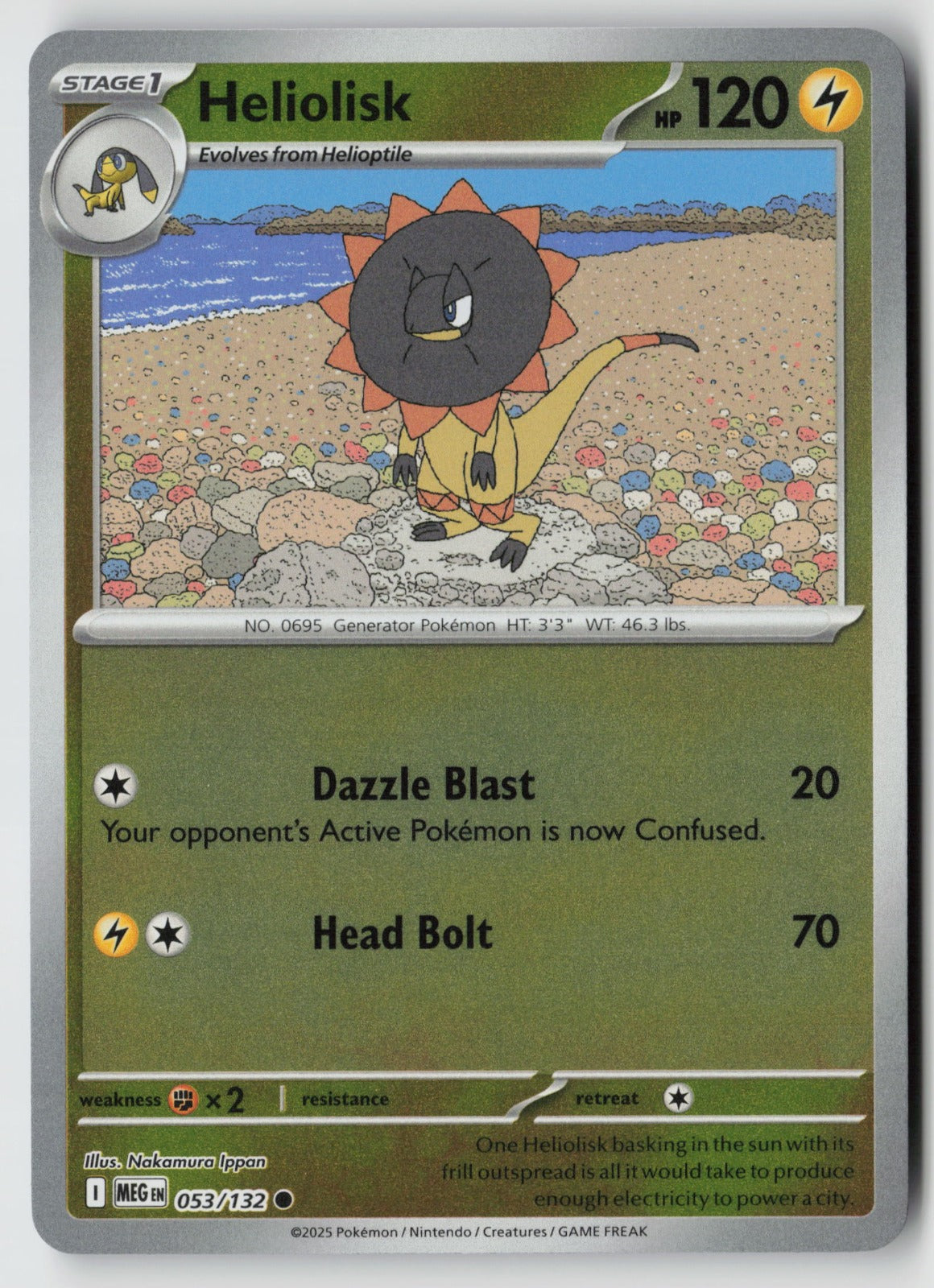 Heliolisk 053/132 ME01: Mega Evolution Common Reverse Holo NM Nakamura Ippan