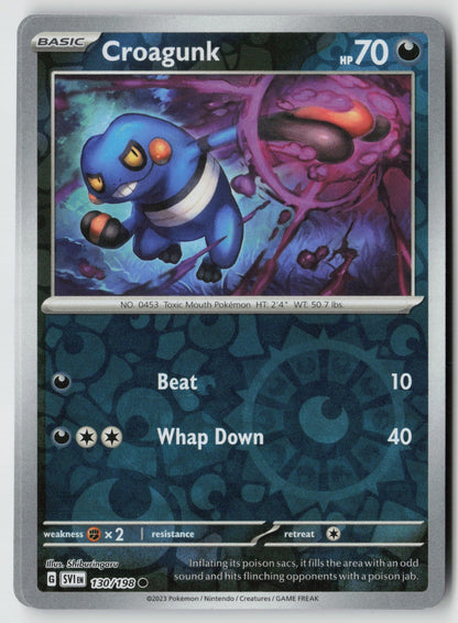 Croagunk 130/198 SV01: Scarlet & Violet Base Set Common Reverse Holo NM