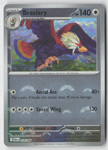 Braviary (Poke Ball Pattern) 078/086 SV: Black Bolt Uncommon Holo NM