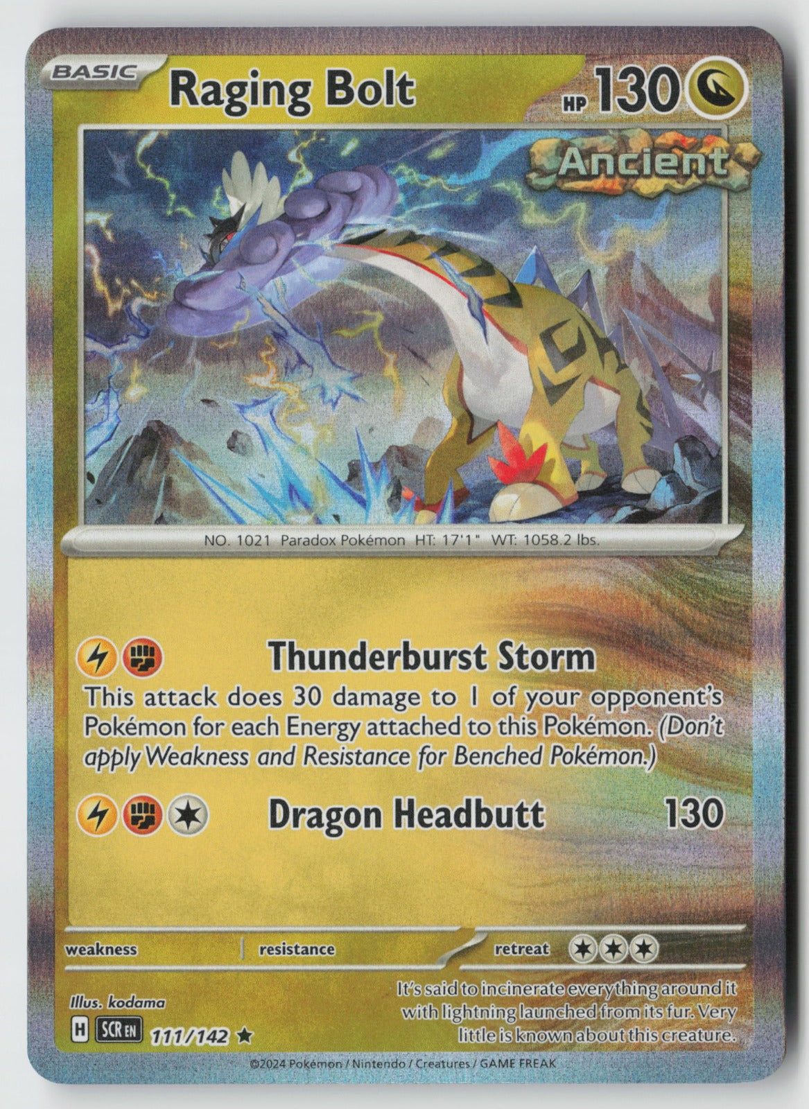 Raging Bolt 111/142 SV07: Stellar Crown Rare Holo NM kodama