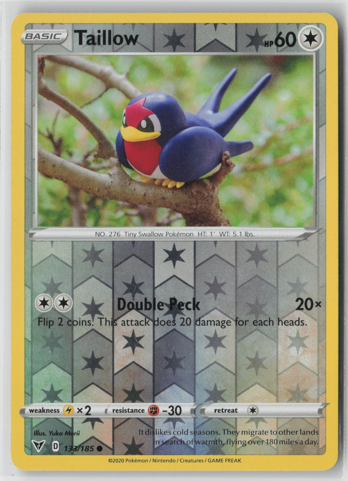 Taillow 133/185 SWSH04: Vivid Voltage Common Reverse Holo NM Yuka Morii