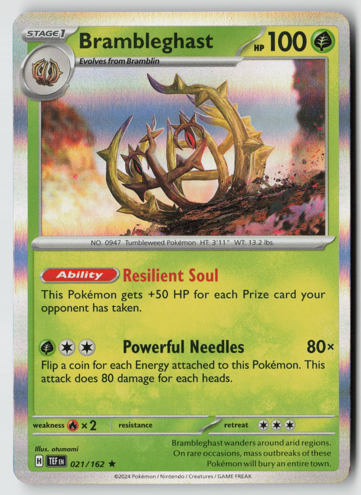 Brambleghast 021/162 SV05: Temporal Forces Rare Holo NM Otumami