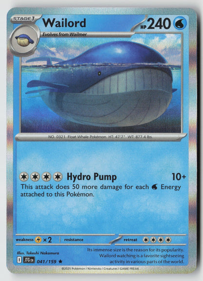 Wailord 041/159 SV09: Journey Together Rare Holo NM Takeshi Nakamura