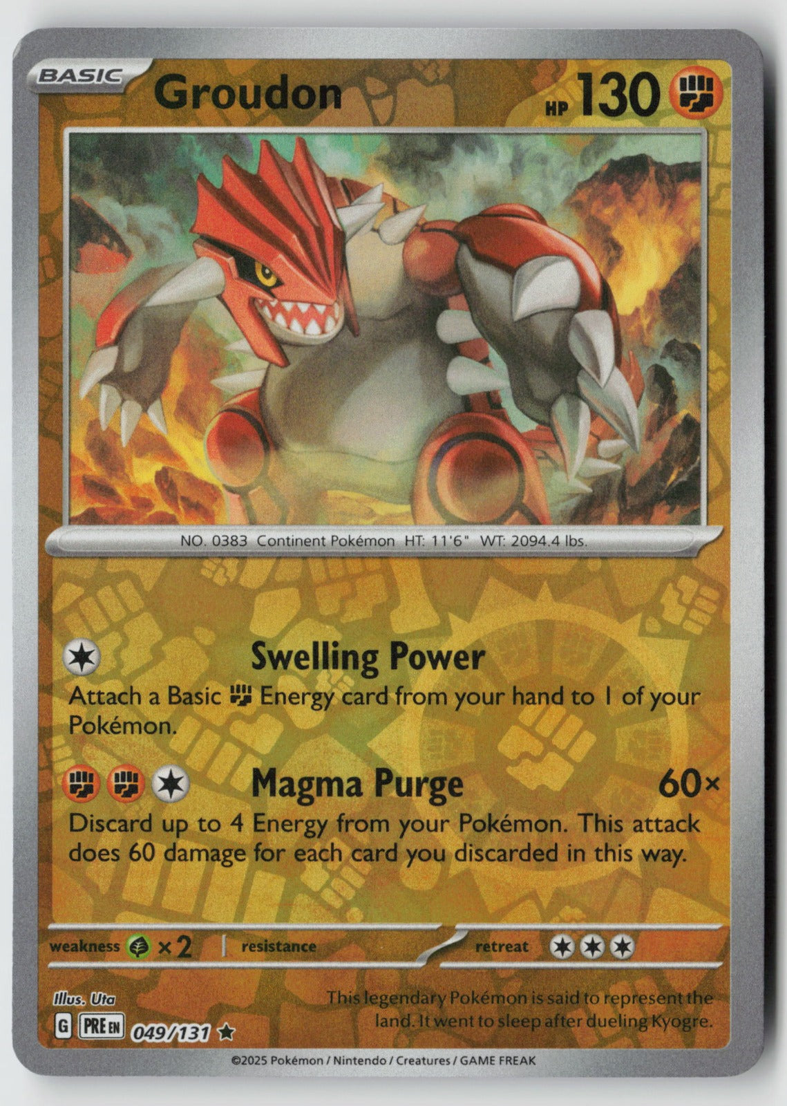 Groudon 049/131 SV: Prismatic Evolutions Rare Reverse Holo NM Uta