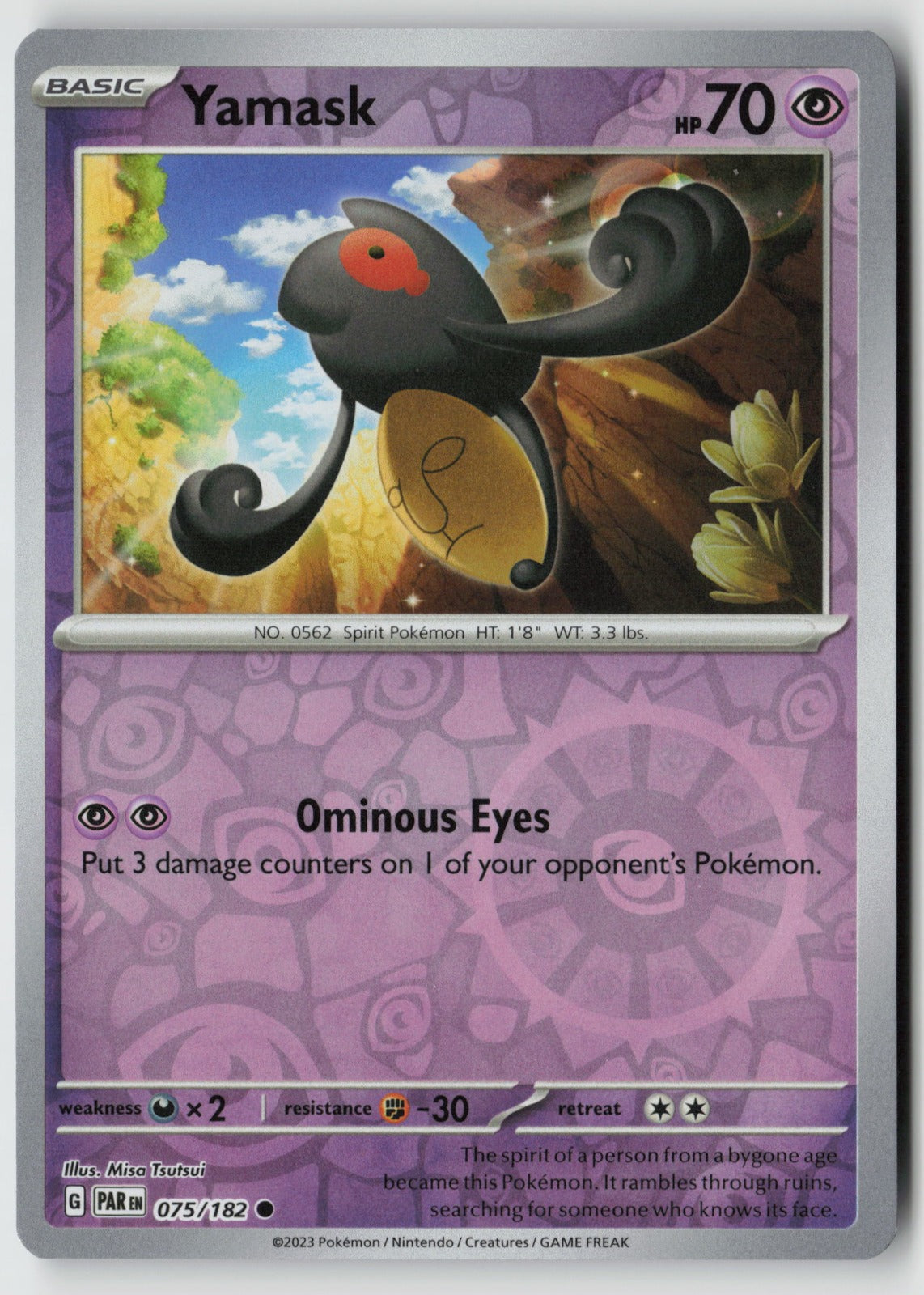 Yamask 075/182 SV04: Paradox Rift Common Reverse Holo NM Misa Tsutsui