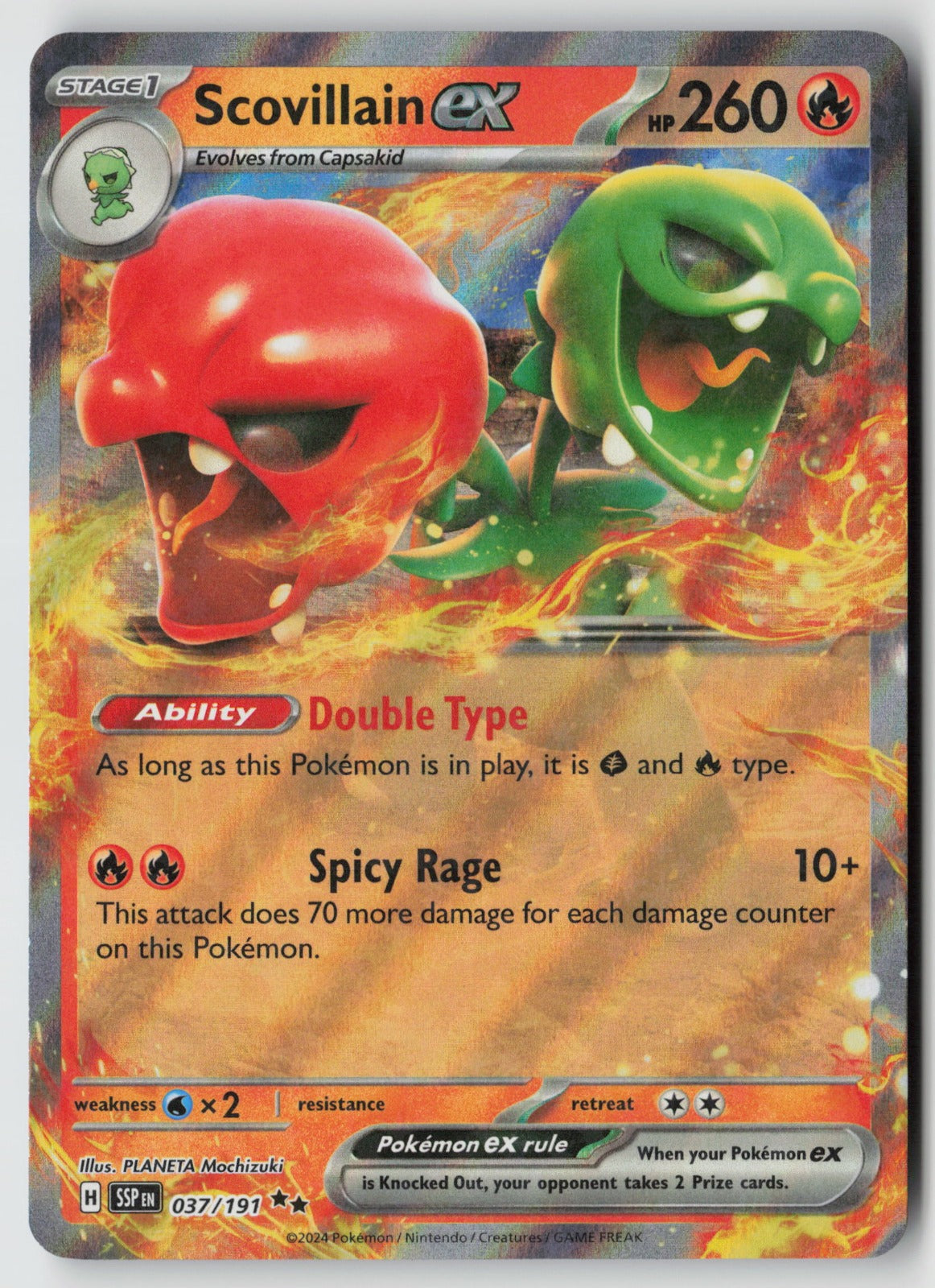Scovillain ex 037/191 SV08: Surging Sparks Double Rare Holo NM PLANETA Mochizuki