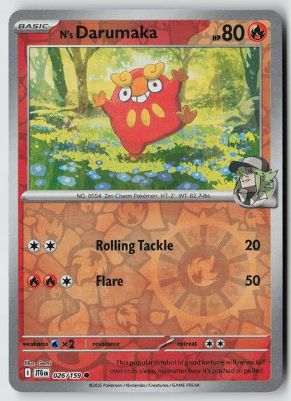 N's Darumaka 026/159 SV09: Journey Together Common Reverse Holo NM Gemi