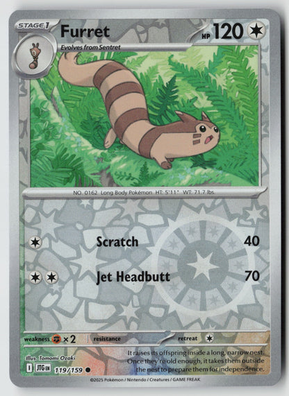 Furret 119/159 SV09: Journey Together Common Reverse Holo NM Tomomi Ozaki