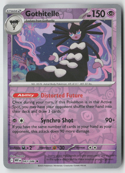 Gothitelle 043/086 SV: White Flare Rare Reverse Holo NM Mousho