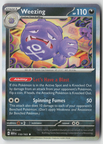 Weezing 110/165 SV: Scarlet & Violet 151 Rare Holo NM Shibuzoh