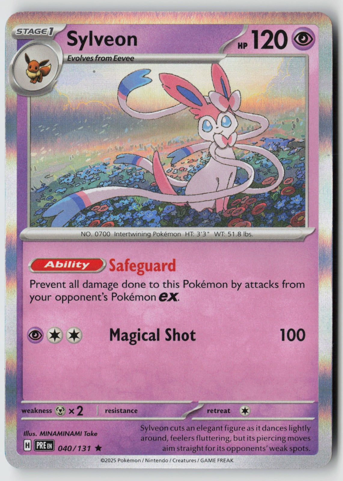 Sylveon 040/131 SV: Prismatic Evolutions Rare Holo NM MINAMINAMI Take