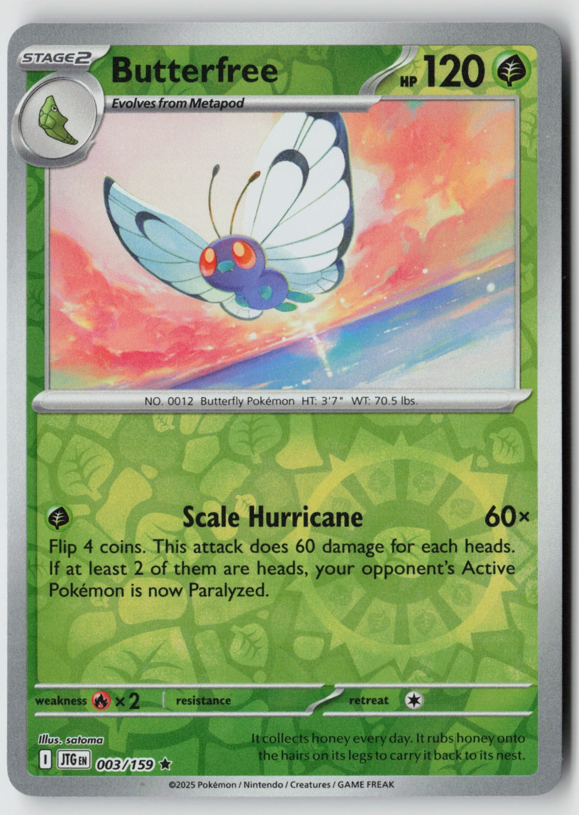 Butterfree 003/159 SV09: Journey Together Rare Reverse Holo NM satoma