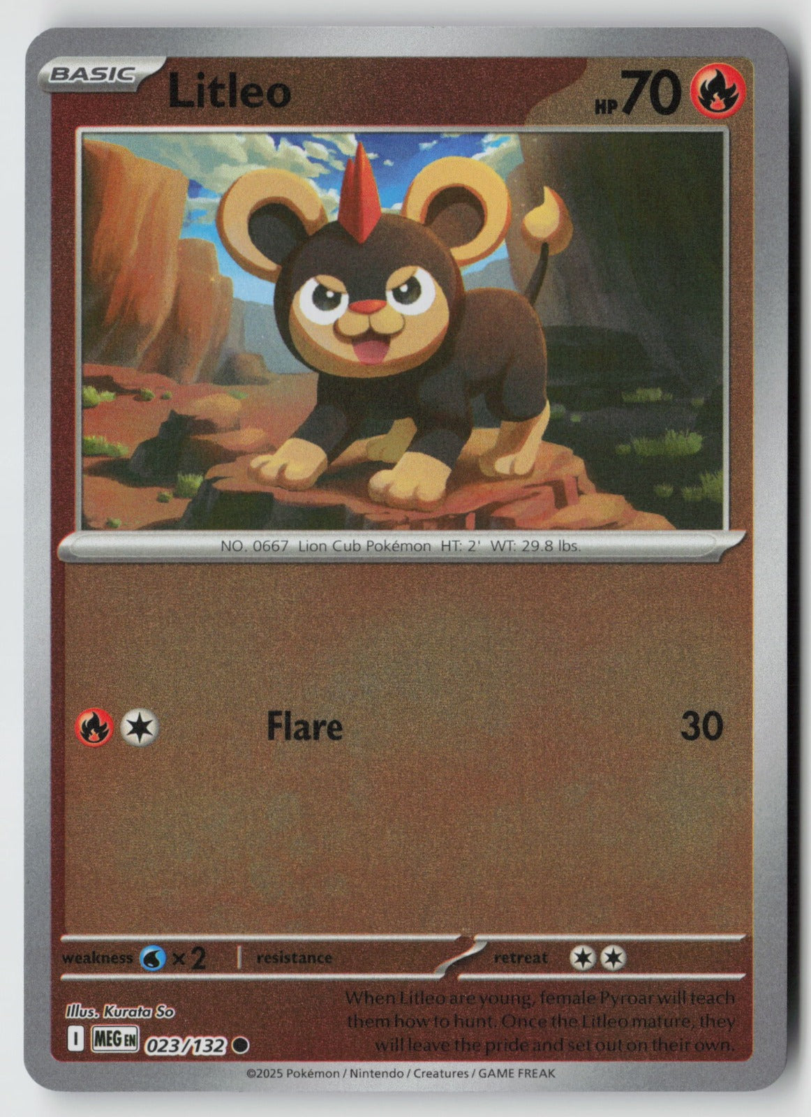 Litleo 023/132 ME01: Mega Evolution Common Reverse Holo NM Kurata So