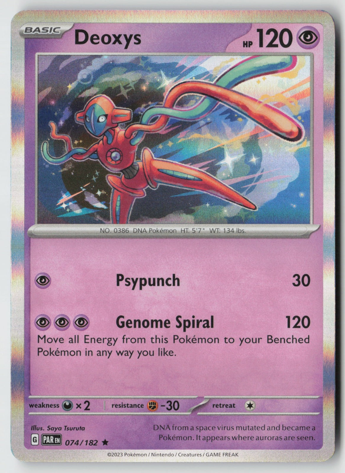 Deoxys 074/182 SV04: Paradox Rift Rare Holo NM Saya Tsuruta