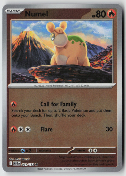 Numel 021/132 ME01: Mega Evolution Common Reverse Holo NM Wintr Wandr