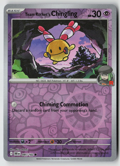 Team Rocket's Chingling 085/182 SV10: Destined Rivals Common Reverse Holo NM DOM