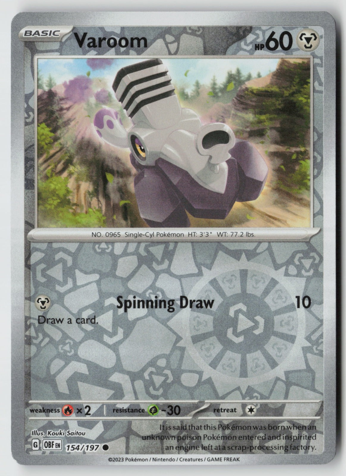 Varoom 154/197 SV03: Obsidian Flames Common Reverse Holo NM Kouki Saitou