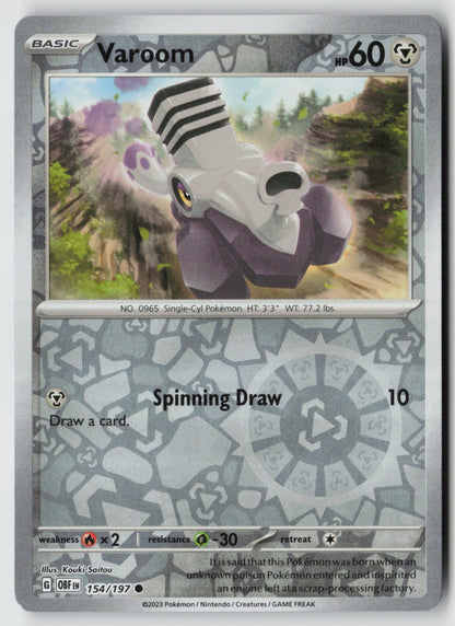 Varoom 154/197 SV03: Obsidian Flames Common Reverse Holo NM Kouki Saitou