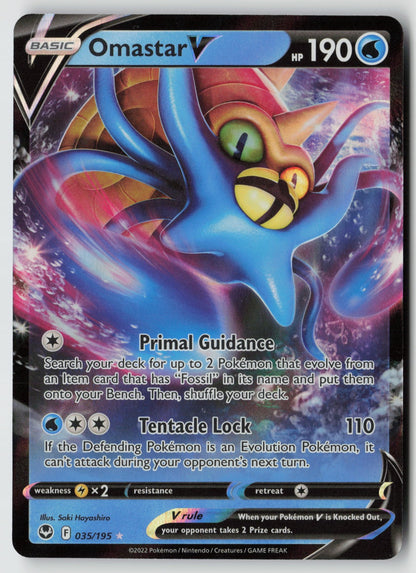 Omastar V 035/195 SWSH12: Silver Tempest Ultra Rare Holo NM Saki Hayashiro