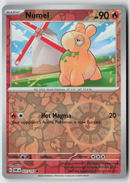 Numel 031/197 SV03: Obsidian Flames Common Reverse Holo NM Mizue