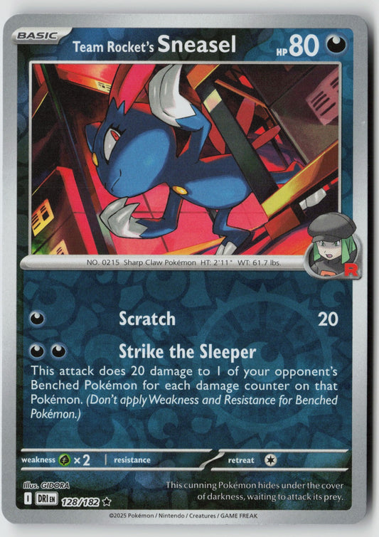 Team Rocket's Sneasel 128/182 SV10: Destined Rivals Rare Reverse Holo NM Teeziro