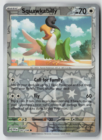 Squawkabilly 162/198 SV01: Scarlet & Violet Base Set Common Reverse Holo NM