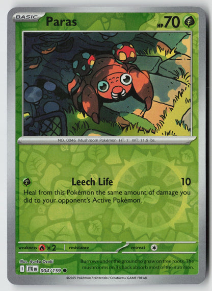 Paras 004/159 SV09: Journey Together Common Reverse Holo NM Tetsu Kayama