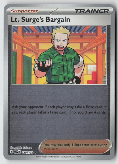 Lt. Surge's Bargain 120/132 ME01: Mega Evolution Uncommon Reverse Holo NM