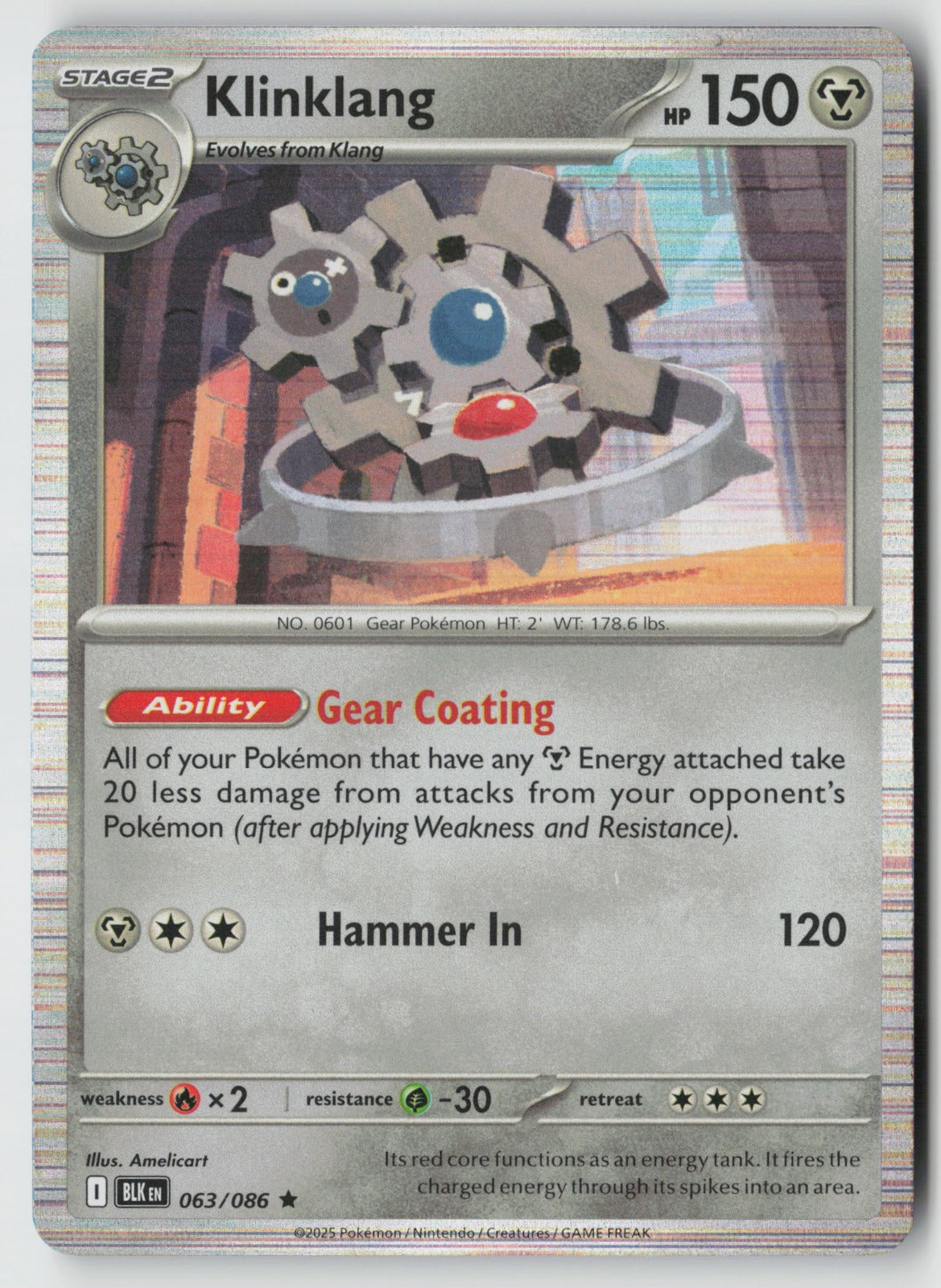 Klinklang 063/086 SV: Black Bolt Rare Holo NM Amelicart