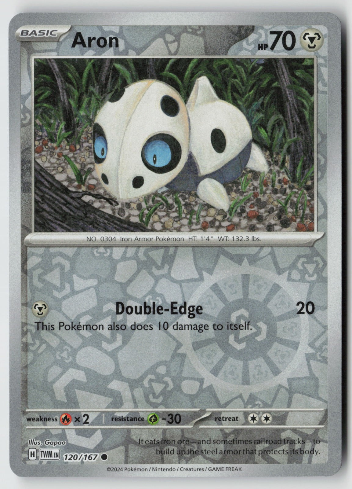 Aron 120/167 SV06: Twilight Masquerade Common Reverse Holo NM Gapao