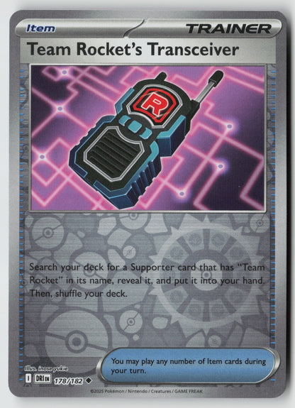 Team Rocket's Transceiver 178/182 SV10: Destined Rivals Uncommon Reverse Holo NM