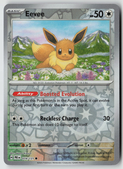 Eevee 074/131 SV: Prismatic Evolutions Common Reverse Holo NM Naoyo Kimura
