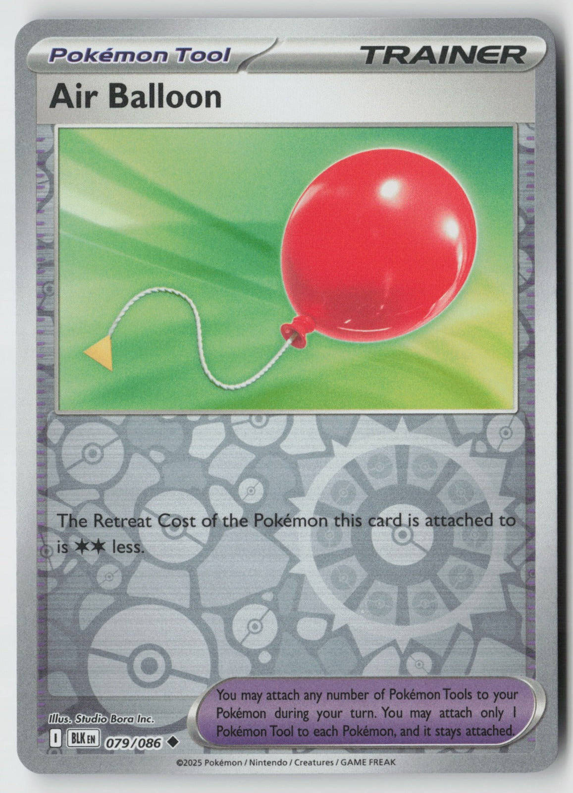 Air Balloon 079/086 SV: Black Bolt Uncommon Reverse Holo NM Studio Bora Inc