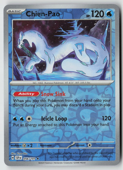 Chien-Pao 056/191 SV08: Surging Sparks Rare Reverse Holo NM Yuya Oka
