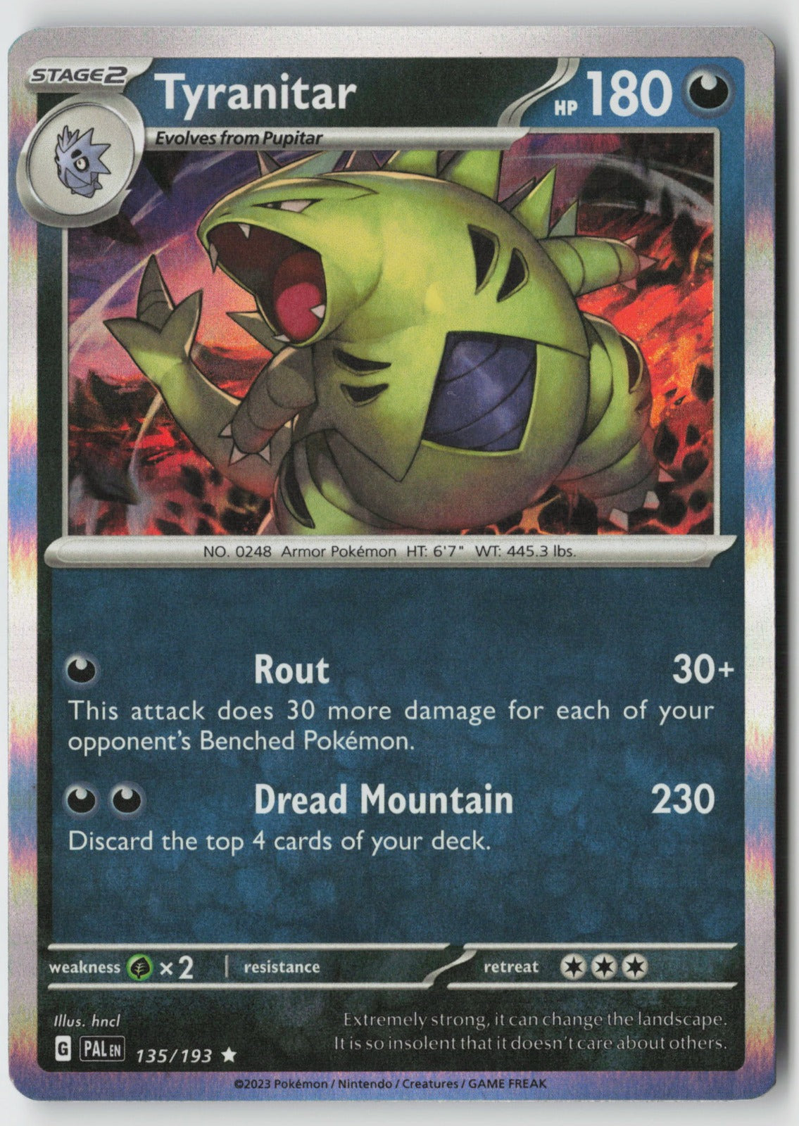 Tyranitar 135/193 SV02: Paldea Evolved Rare Holo NM hncl