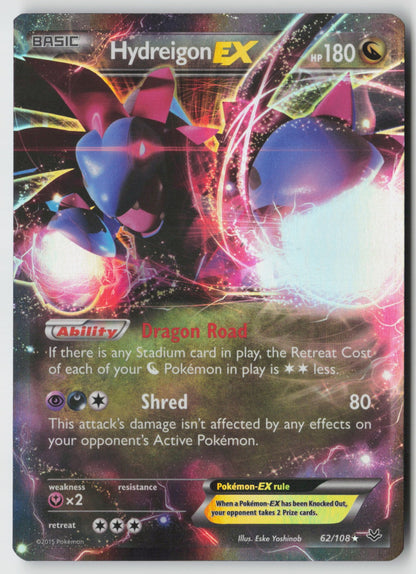 Hydreigon EX 62/108 XY - Roaring Skies Ultra Rare Holo NM Eske Yoshinob