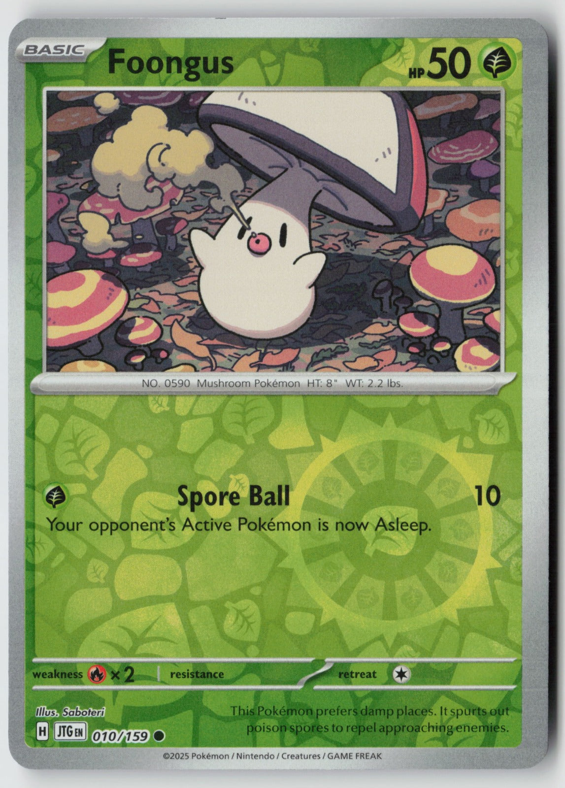Foongus 010/159 SV09: Journey Together Common Reverse Holo NM Saboteri