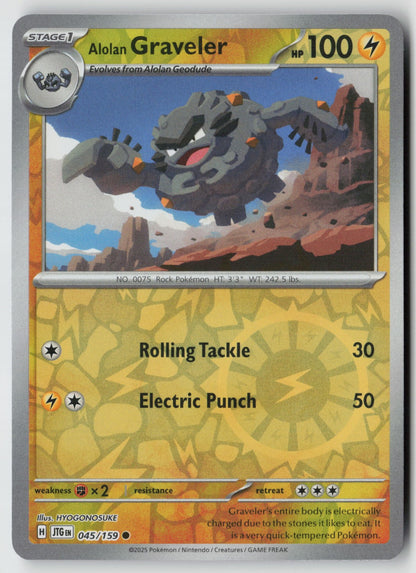 Alolan Graveler 045/159 SV09: Journey Together Common Reverse Holo NM