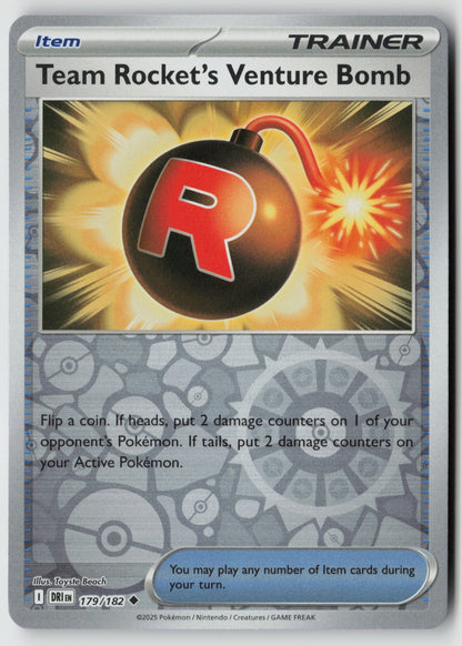 Team Rocket's Venture Bomb 179/182 Destined Rivals Uncommon Reverse Holo NM