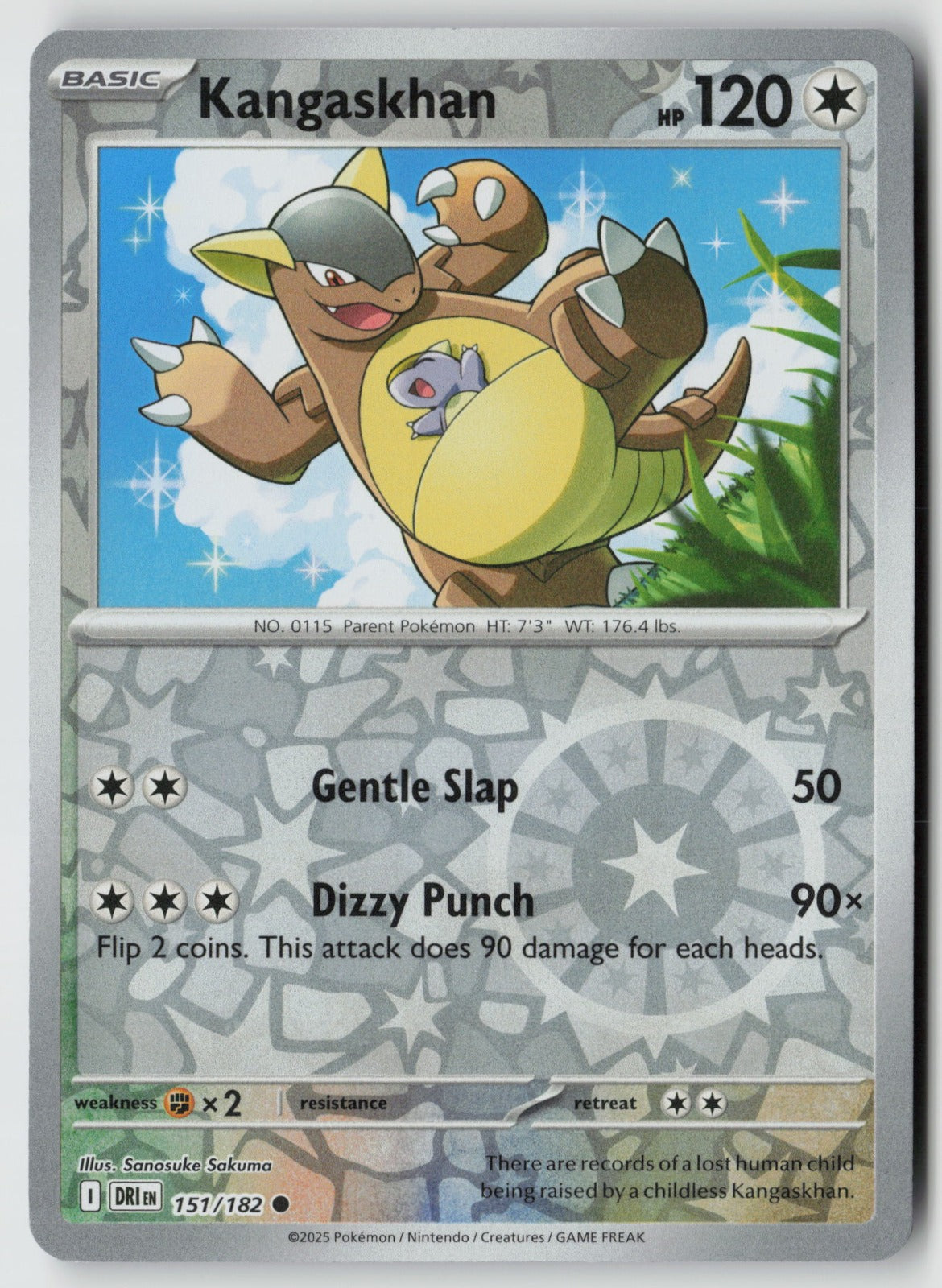 Kangaskhan 151/182 SV10: Destined Rivals Common Reverse Holo NM Anesaki Dynamic