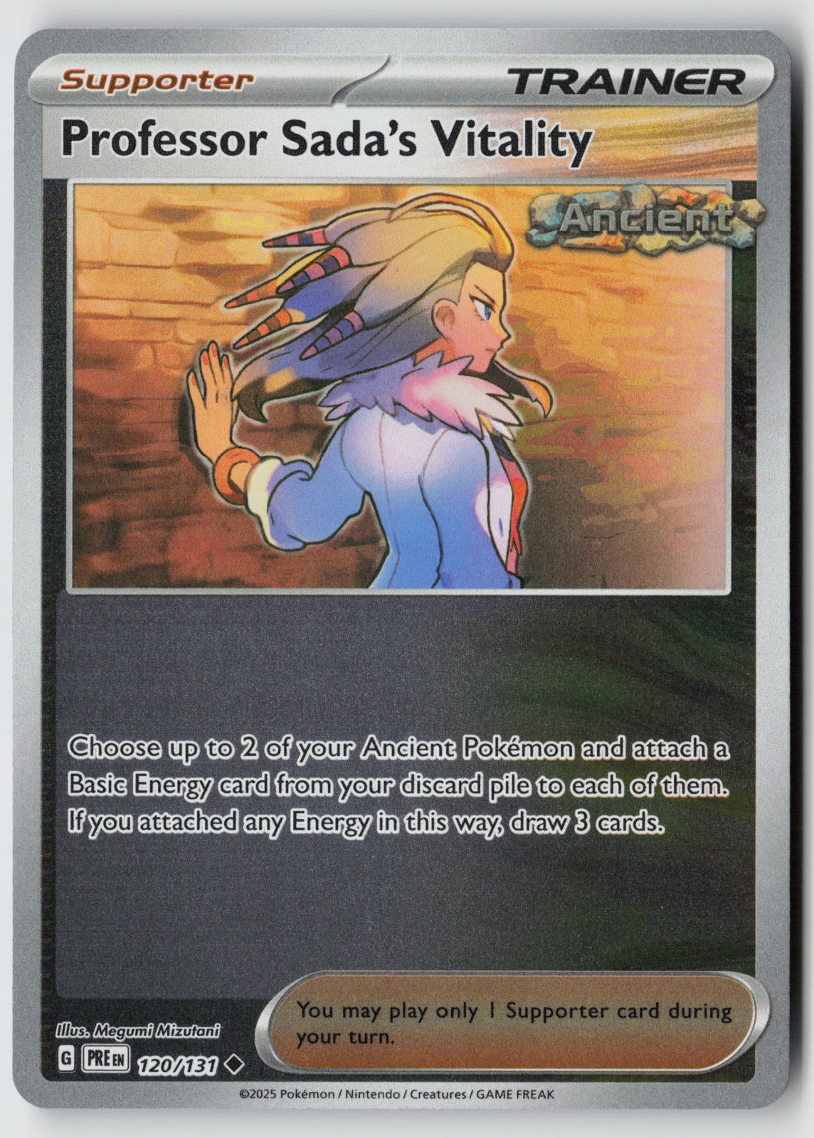 Professor Sada's Vitality 120/131 SV: Prismatic Evolutions Reverse Holo NM