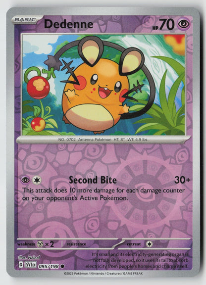 Dedenne 095/198 SV01: Scarlet & Violet Base Set Common Reverse Holo NM