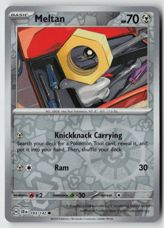 Meltan 103/142 SV07: Stellar Crown Common Reverse Holo NM Apios