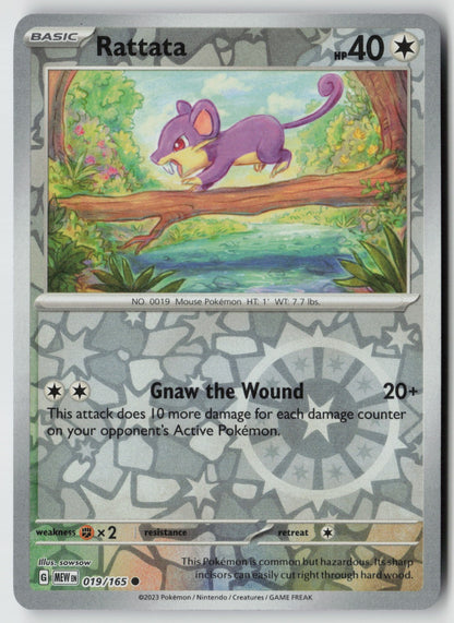 Rattata 019/165 SV: Scarlet & Violet 151 Common Reverse Holo NM sowsow