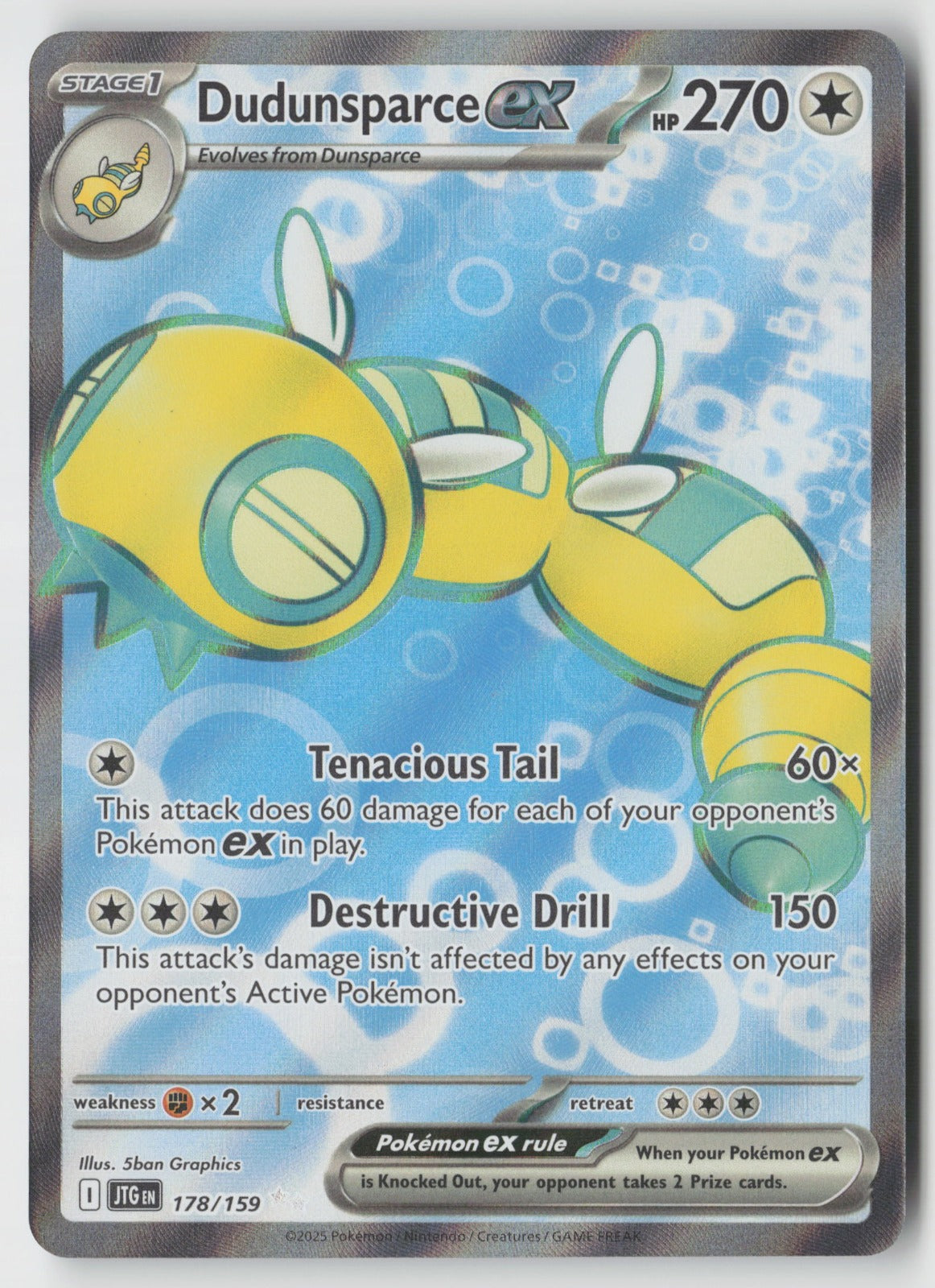 Dudunsparce ex 178/159 SV09: Journey Together Ultra Rare Holo NM 5ban Graphics